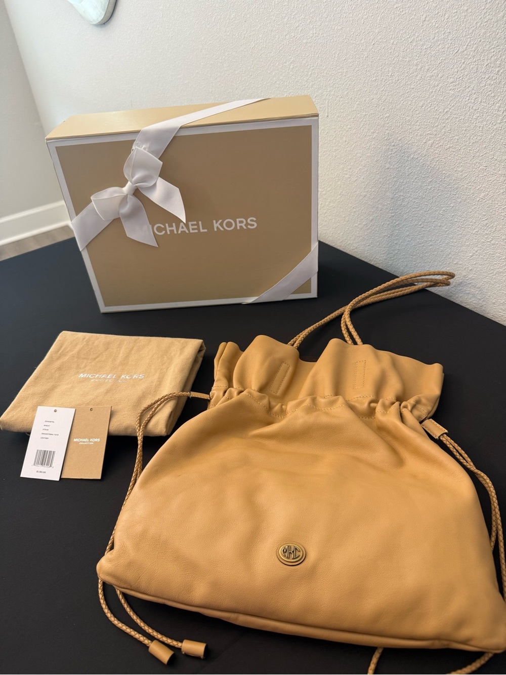 Michael Kors Collection Caramel Drawstring Shoulder Bag